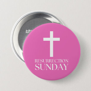Chapa Redonda De 7 Cm Resurrección Domingo Cruza Pascua Cristiana