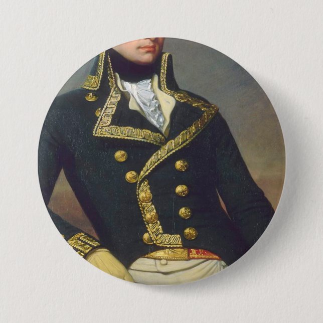 Chapa Redonda De 7 Cm Retrato de Marquis De Lafayette (Anverso)