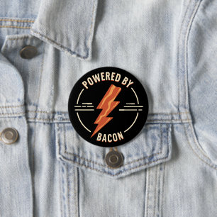 Chapa Redonda De 7 Cm Retro Bacon Lover Funny Food Design con Lightning