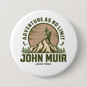 Chapa Redonda De 7 Cm Retro John Muir Hike