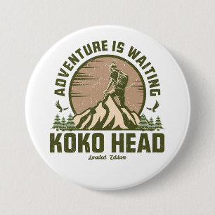Chapa Redonda De 7 Cm Retro Koko Head Hike