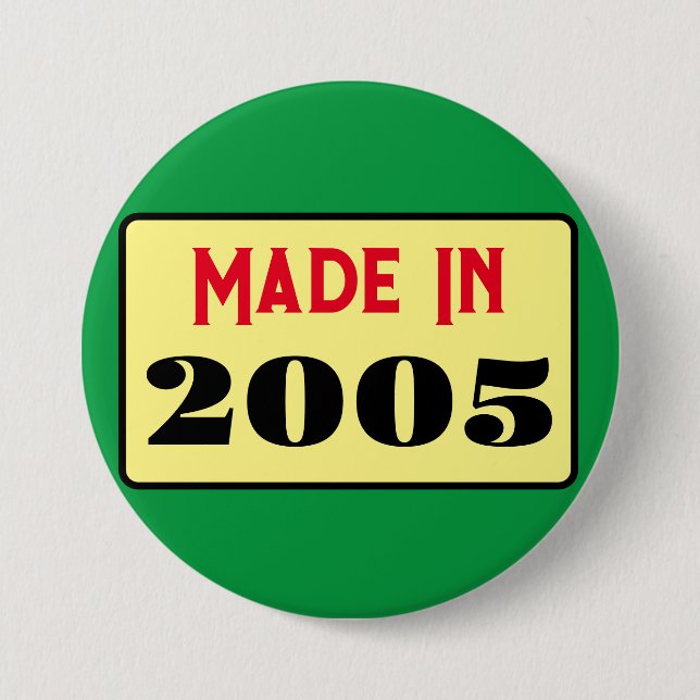 Chapa Redonda De 7 Cm Retro style 21st birthday badge 2005 (Anverso)