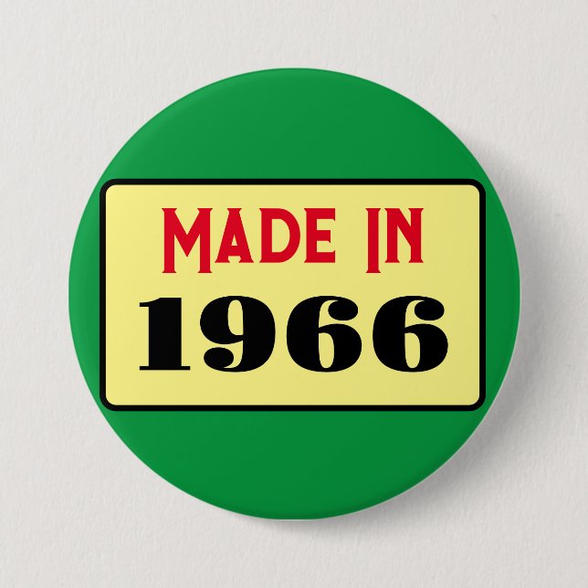 Chapa Redonda De 7 Cm Retro style 60th birthday badge 1966 (Anverso)