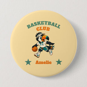 Chapa Redonda De 7 Cm Retro Toucan Basketball Club Personalizados para N