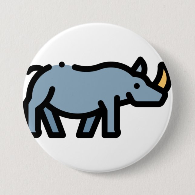 Chapa Redonda De 7 Cm Rhino (Anverso)