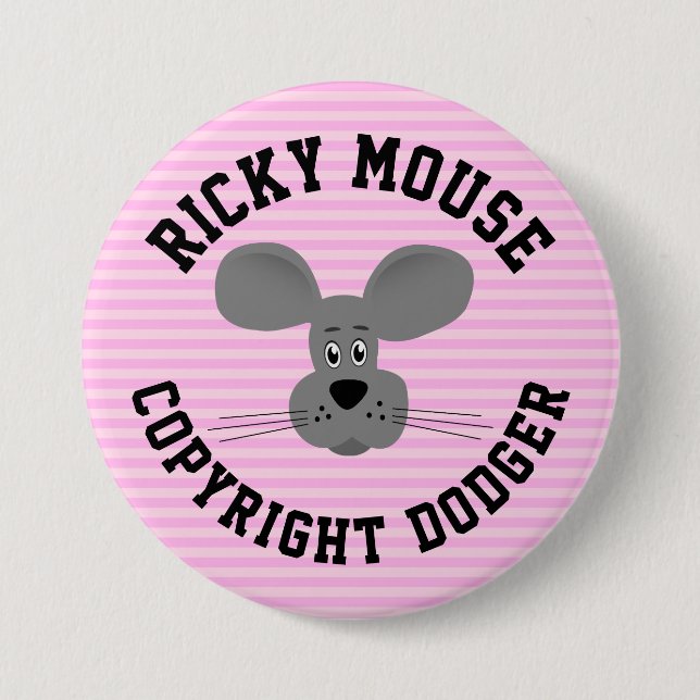 Chapa Redonda De 7 Cm Ricky Mouse (Anverso)