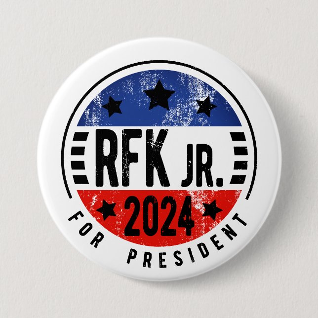Chapa Redonda De 7 Cm Robert Kennedy, Jr. para el Presidente 2024 (Anverso)