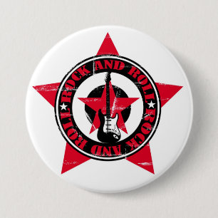Chapa Redonda De 7 Cm Rock and Roll