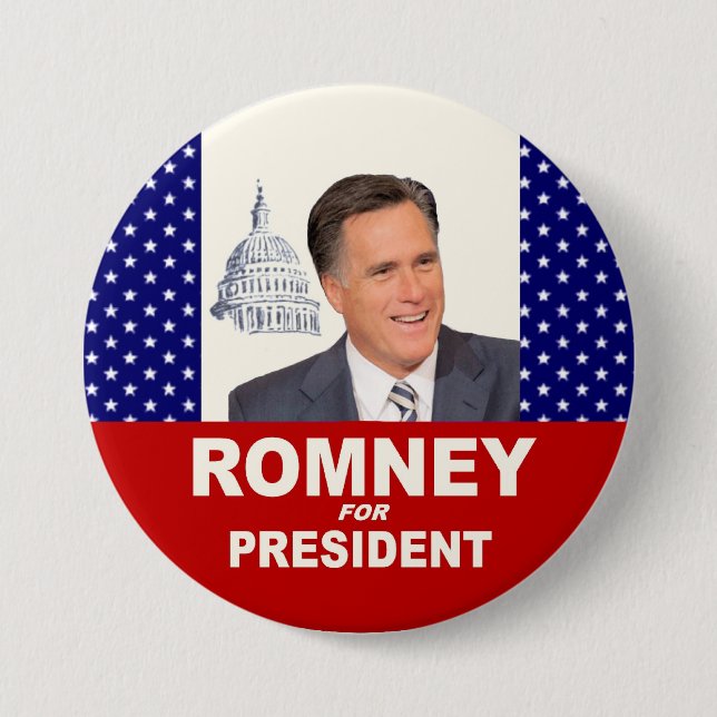 Chapa Redonda De 7 Cm Romney para el presidente (Anverso)