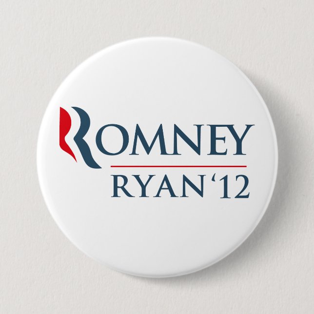 Chapa Redonda De 7 Cm Romney Ryan 2012 (Anverso)
