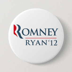 Chapa Redonda De 7 Cm Romney Ryan 2012