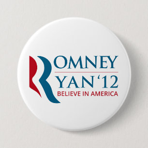Chapa Redonda De 7 Cm Romney/Ryan 2012 para el presidente de los