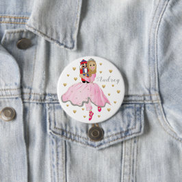 Chapa Redonda De 7 Cm Ronda de navidades Ballerina Nutcracker