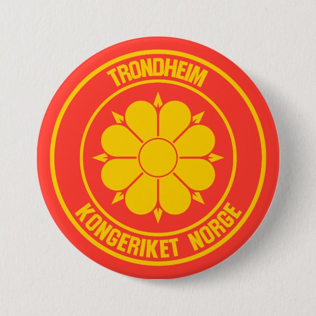 Chapa Redonda De 7 Cm Ronda Trondheim Emblem (Anverso)
