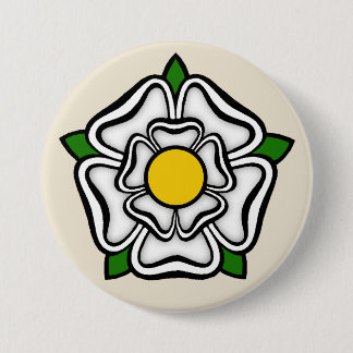 Chapa Redonda De 7 Cm Rosa Blanca de York, emblema de Inglaterra de la r