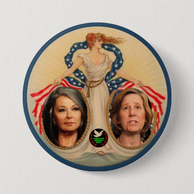 Chapa Redonda De 7 Cm Roseanne Barr/Cindy Sheehan 2012 (Anverso)