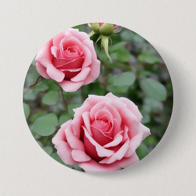 Chapa Redonda De 7 Cm Roses  (Anverso)