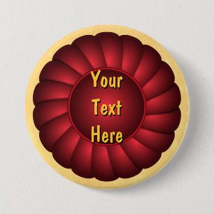 Chapa Redonda De 7 Cm Rosette de cinta roja para personalizar