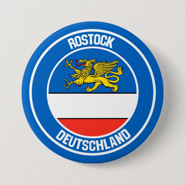 Chapa Redonda De 7 Cm Rostock Round Emblem (Anverso)