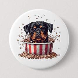 Chapa Redonda De 7 Cm Rottweiler Dog Movie Popcorn Bucket