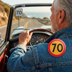 Chapa Redonda De 7 Cm Rótulo de tráfico de 70 velocidades límite