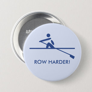 Chapa Redonda De 7 Cm Row harder pictogram caption blue