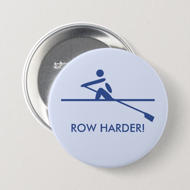 Chapa Redonda De 7 Cm Row harder pictogram caption blue (Anverso y reverso)