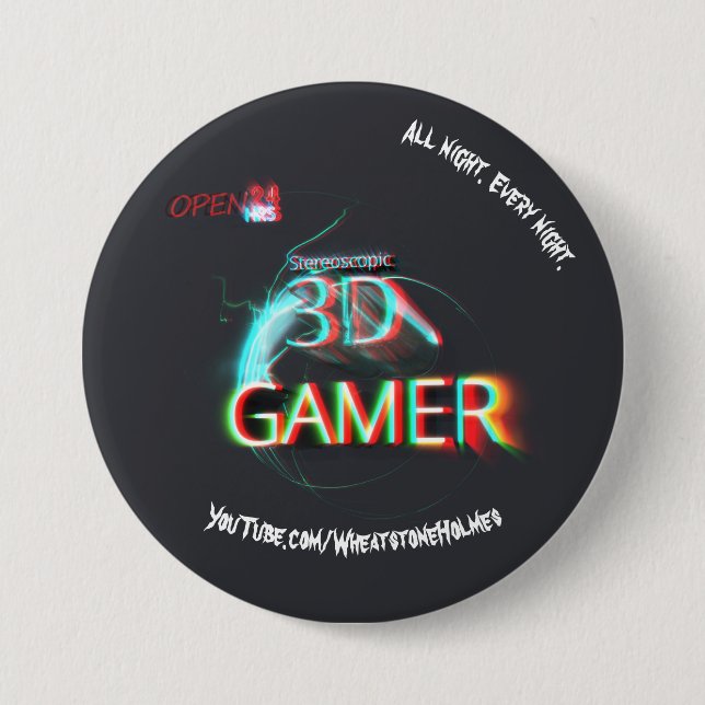 Chapa Redonda De 7 Cm S3D Gamer (Anverso)
