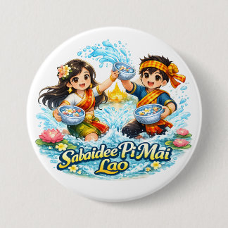Chapa Redonda De 7 Cm Sabaidee Pi Mai Lao – Lao New Year Water Festival 
