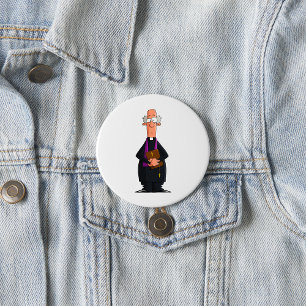 Chapa Redonda De 7 Cm Sacerdote sosteniendo Biblia Personaje Clero IFunn