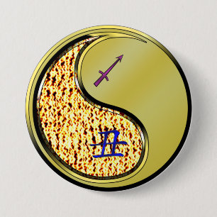 Chapa Redonda De 7 Cm Sagitario & Buey de Metal