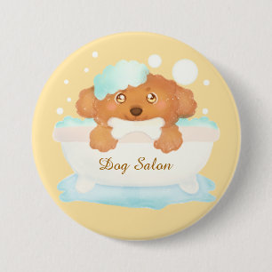 Chapa Redonda De 7 Cm Salon de Perro Grooming