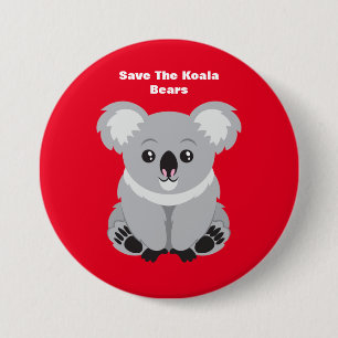 Chapa Redonda De 7 Cm Salven los osos de Koala