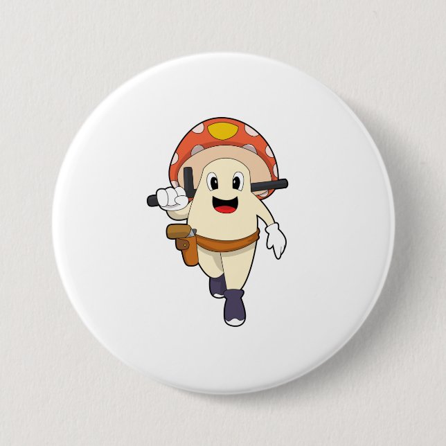 Chapa Redonda De 7 Cm Sambre como oficial de policía (Anverso)