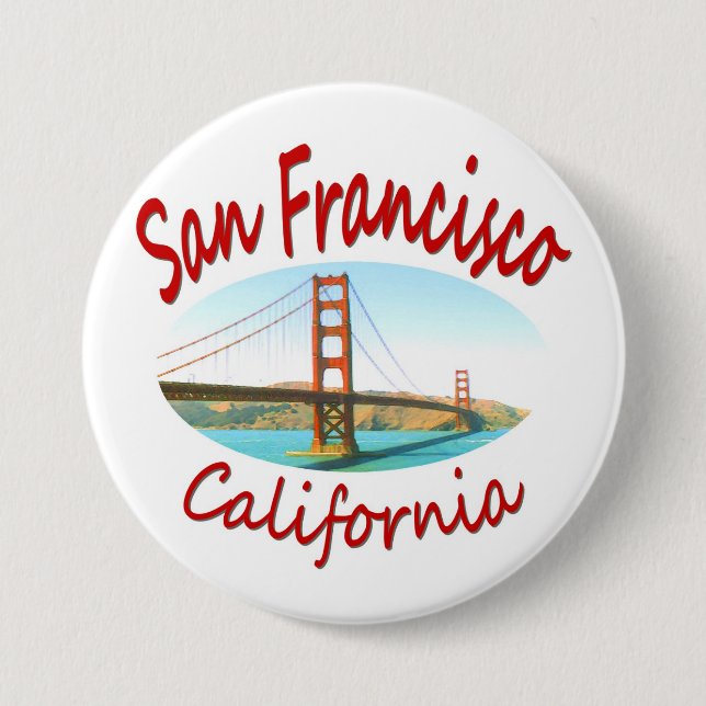 Chapa Redonda De 7 Cm San Francisco California (Anverso)