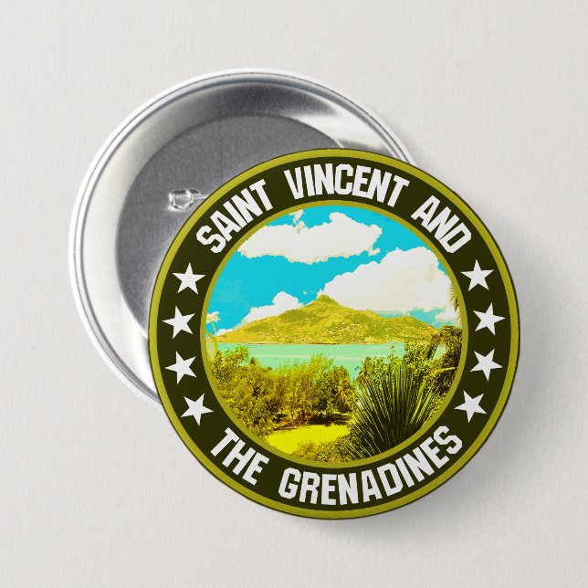 Chapa Redonda De 7 Cm San Vicente y las Granadinas (Anverso y reverso)