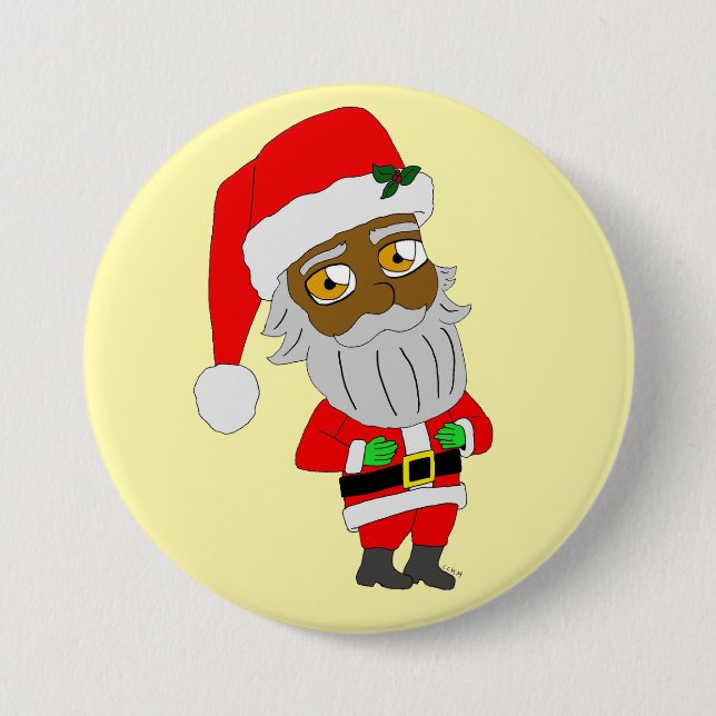 Chapa Redonda De 7 Cm Santa Chibi (Anverso)