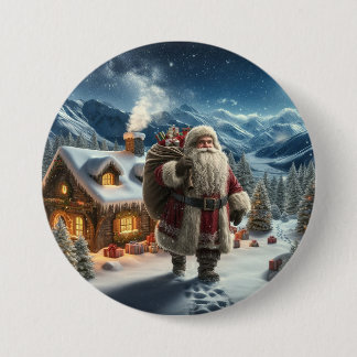 Chapa Redonda De 7 Cm Santa Claus