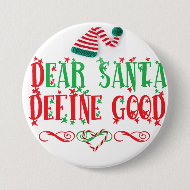 Chapa Redonda De 7 Cm Santa, define bueno (Anverso)