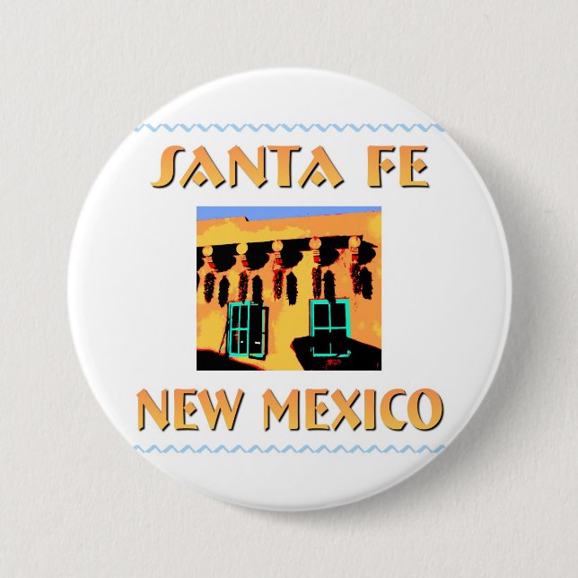 Chapa Redonda De 7 Cm Santa Fe New México (Anverso)