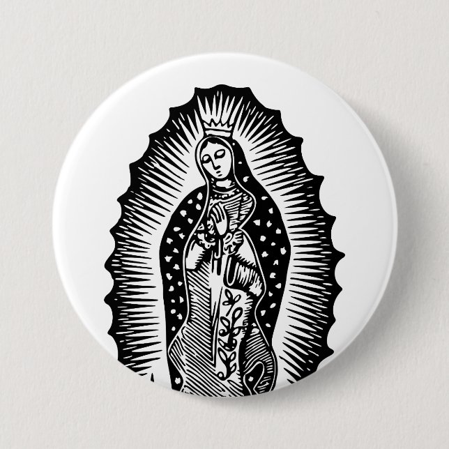 Chapa Redonda De 7 Cm Santa María (Anverso)