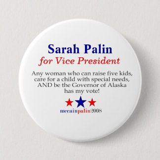 Chapa Redonda De 7 Cm Sarah Palin para el vicepresidente