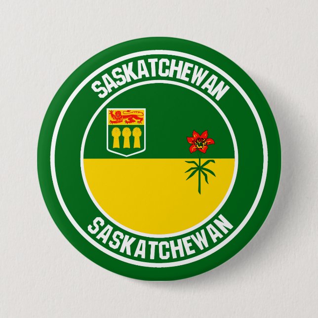 Chapa Redonda De 7 Cm Saskatchewan Round Emblem (Anverso)