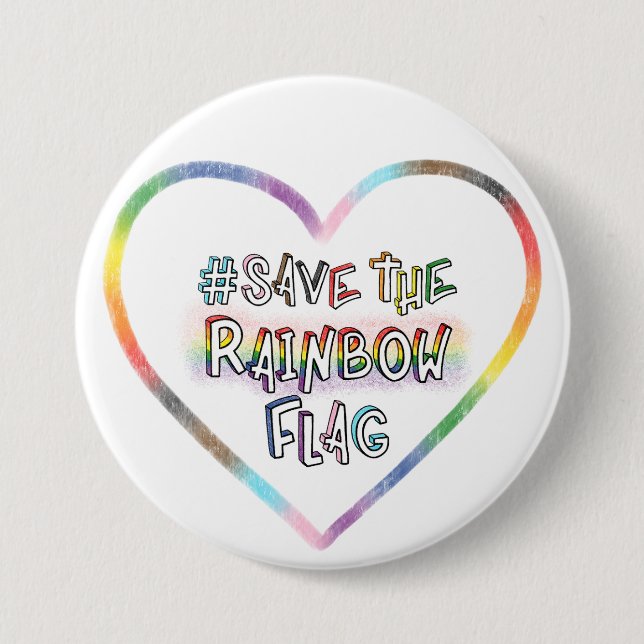 Chapa Redonda De 7 Cm #SaveTheRainbowFlag dándole una mano a los derecho (Anverso)
