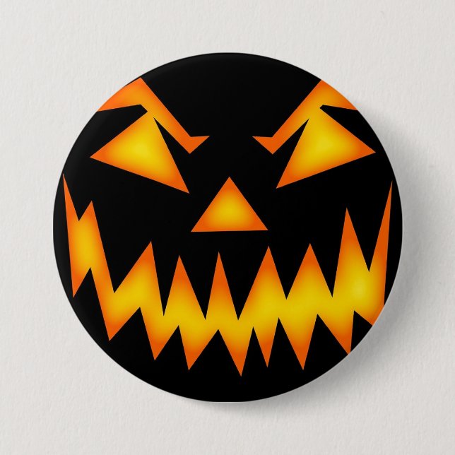Chapa Redonda De 7 Cm Scary Jack O Lantern Face (Anverso)