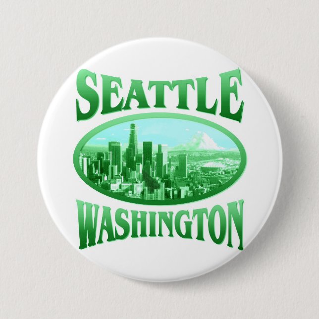 Chapa Redonda De 7 Cm Seattle Washington (Anverso)