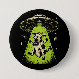 Chapa Redonda De 7 Cm Secuestro de vaca alienígena Weirdcore Surrealista