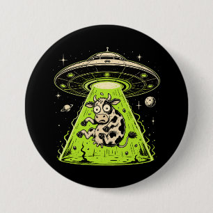 Chapa Redonda De 7 Cm Secuestro de vaca alienígena Weirdcore Surrealista