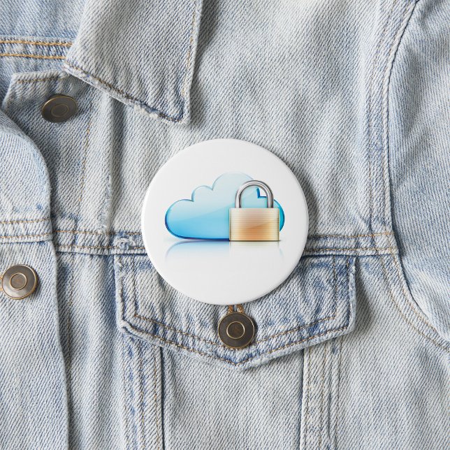 Chapa Redonda De 7 Cm Secure Cloud Storage Icon with Padlock (Subido por el creador)