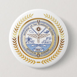 Chapa Redonda De 7 Cm Sello de las Islas Marshall